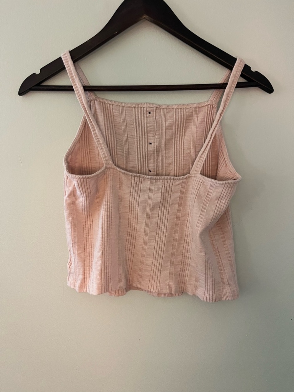 Cottagecore cottonblend American Eagle crop tank, soft pink - Picture 2 of 7